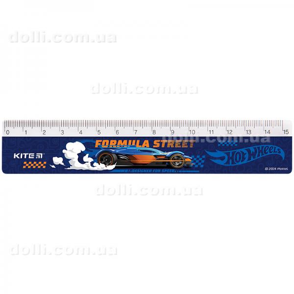 Лінійка пластикова Kite Hot Wheels HW24-090, 15см