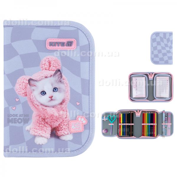 Пенал с наполнением Kite Studio Pets SP26-622H, 1 отделение, 2 отворот