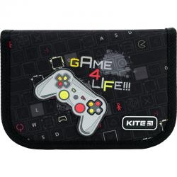 Пенал без наполнения Kite Game 4 Life K22-622-4, 1 отделение, 2 отворота