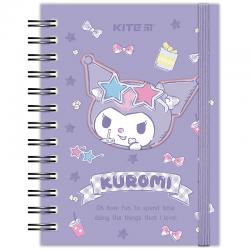 Блокнот на спіралі Kite Kuromi HK24-229, А6, 80 аркушів, клітинка