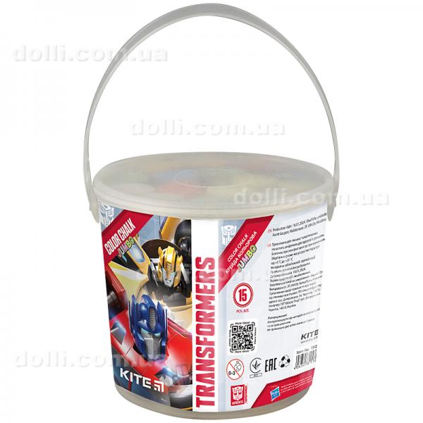 Крейда кольорова Kite Jumbo Transformers TF24-074, 15 штук у відерці