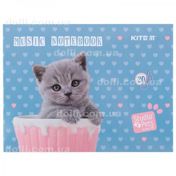 Зошит для нот Kite Studio Pets SP24-405, А5, 20 аркушів