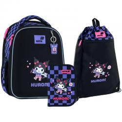 Школьный набор Kite Education Kuromi SET_HK26-555S-3 (рюкзак, пенал, сумка)