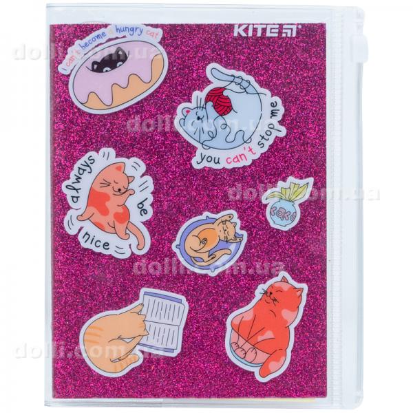 Блокнот Kite Pink cats K22-462-1, 80 аркушів, клітинка, силіконова обкладинка