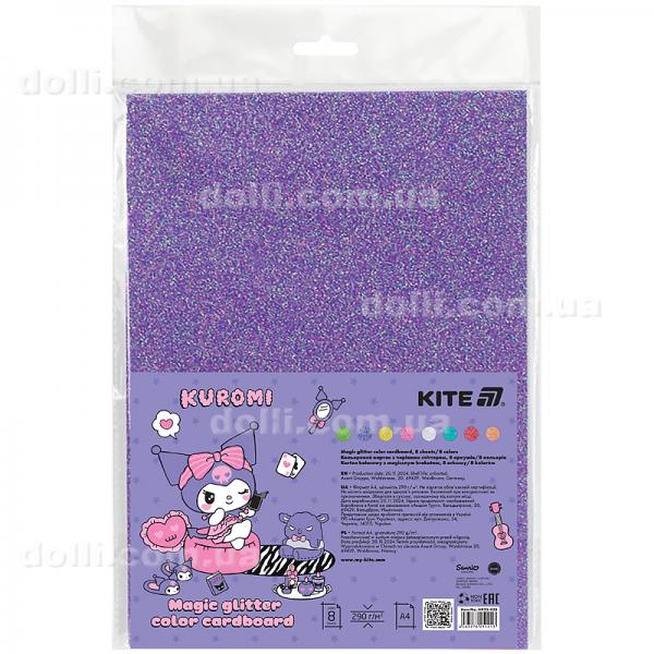 Картон кольоровий з чарівним гліттером Kite Kuromi HK24-423, А4