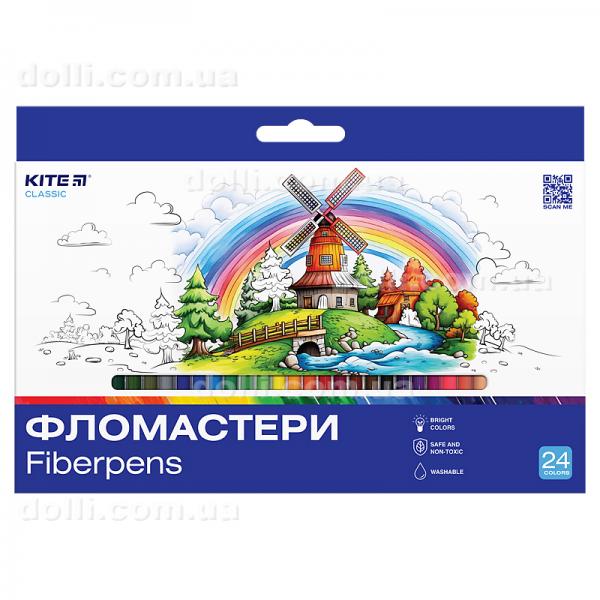 Фломастери Kite Classic K-456, 24 кольори
