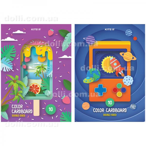Картон кольоровий односторонній Kite K23-1255, А4