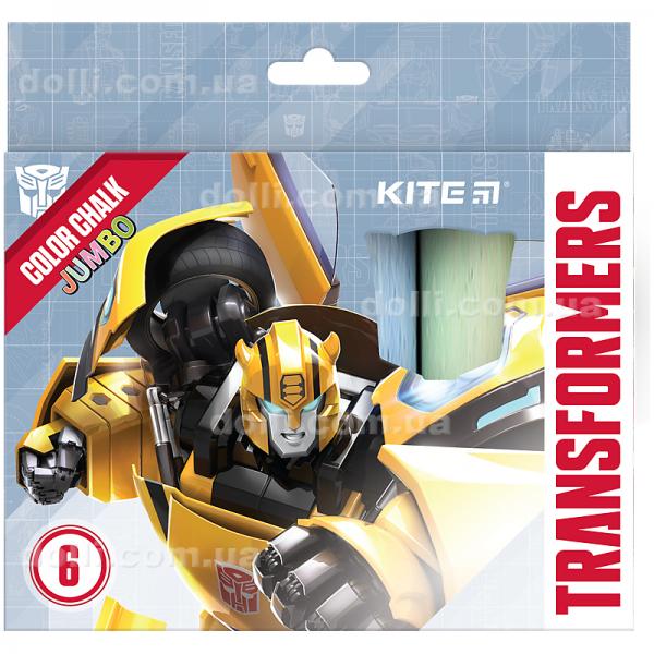 Крейда кольорова Kite Jumbo Transformers TF24-073, 6 кольорів