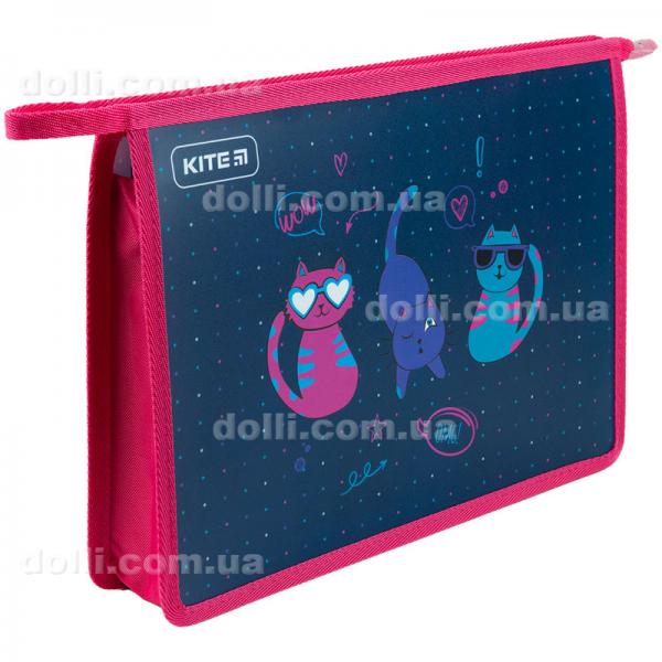 Папка на блискавці Kite Cats K23-428-1, A4+