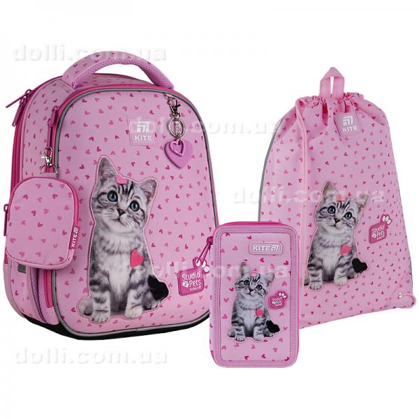 Школьный набор Kite Education Studio Pets SET_SP25-555S-1 (рюкзак, пенал, сумка)