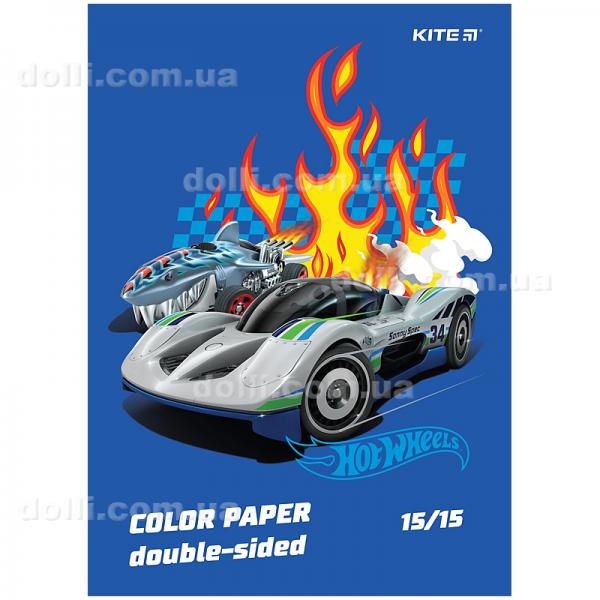 Папір кольоровий двосторонній Kite Hot Wheels HW24-250, А4