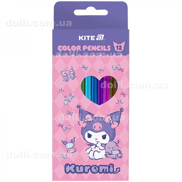 Олівці кольорові тригранні Kite Kuromi HK25-053, 12 шт.