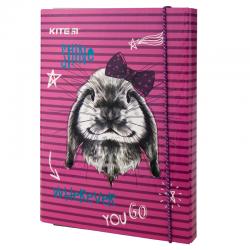 Папка для тетрадей B5, на резинках, картон Kite Fluffy bunny K19-210-01