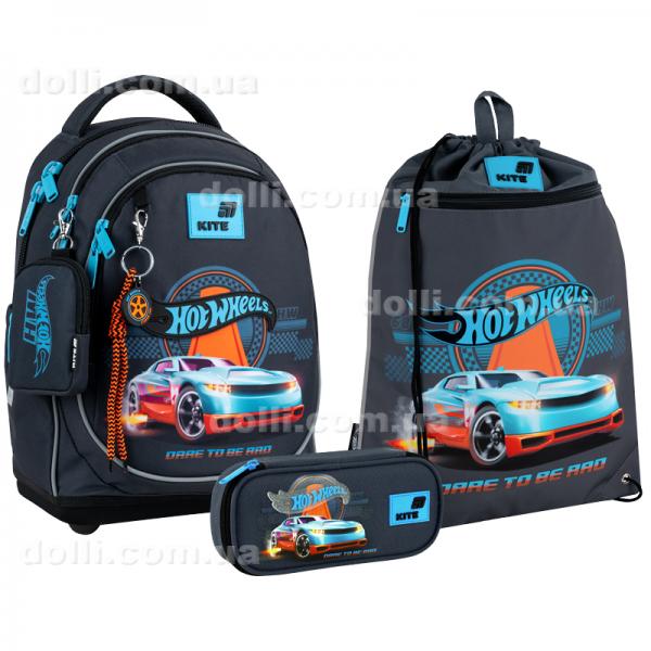 Школьный набор Kite Education Hot Wheels SET_HW26-724S (рюкзак, пенал, сумка)