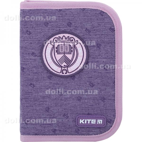 Пенал з наповненням Kite College Line girl K22-622H-1, 1 відділення, 2 відвороти