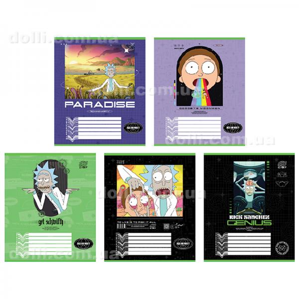 Тетрадь школьная Kite Rick and Morty RM24-236, 18 листов, клетка