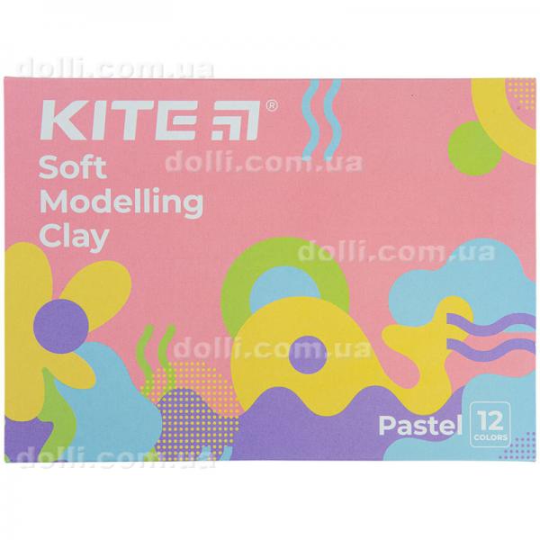 Пластилін восковий Kite Fantasy Pastel K22-1086-2P, 12 кольорів, 240 г