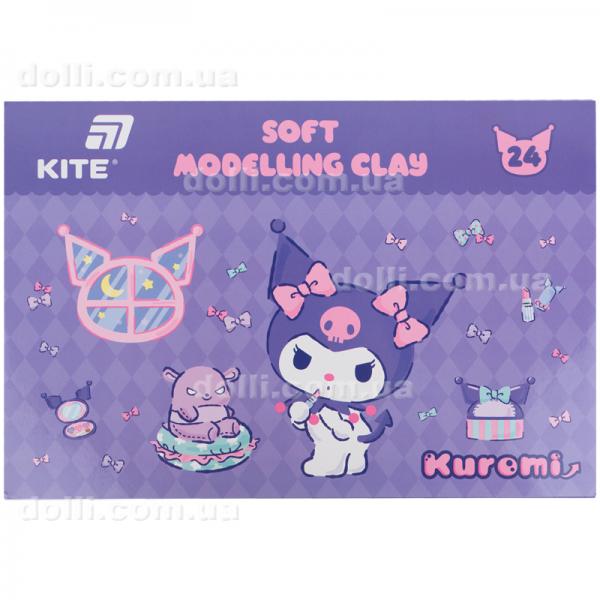 Пластилін восковий Kite Kuromi HK24-089, 24 кольори, 480 г
