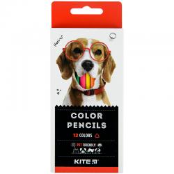 Олівці кольорові тригранні Kite Dogs K22-053-1, 12 кольорів