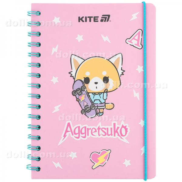 Блокнот на спіралі Kite Aggretsuko AR25-190, A5, 80 аркушів, клітинка