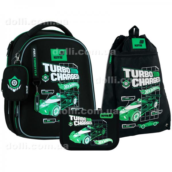 Школьный набор Kite Education Hot Wheels SET_HW26-555S (рюкзак, пенал, сумка)