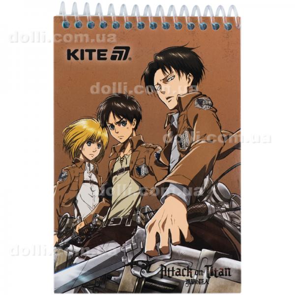 Блокнот пластиковый Kite Attack on Titan AT25-196, А6, 48 листов, нелинованный
