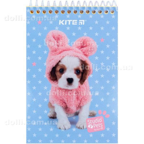 Блокнот пластиковый Kite Studio Pets SP24-196, А6, 48 листов, нелинованный
