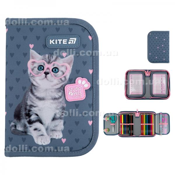 Пенал з наповненням Kite Studio Pets SP25-622H-1, 1 відділення, 2 відвороти