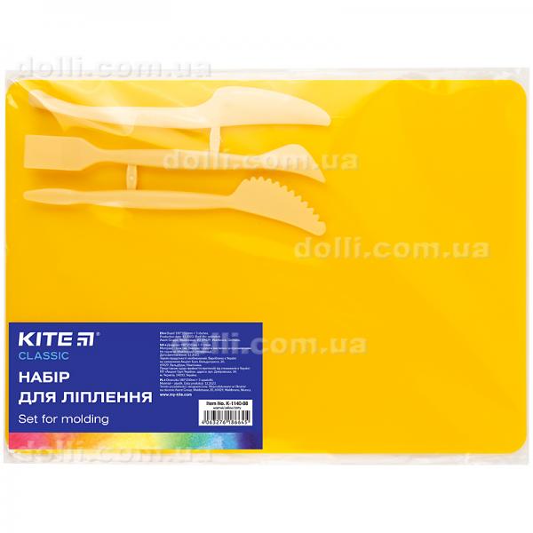 Набір для ліплення Kite Classic K-1140-08 (дощечка + 3 стеки), жовтий