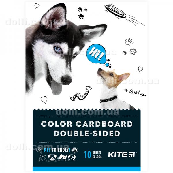 Картон кольоровий двосторонній Kite Dogs K22-289, А5