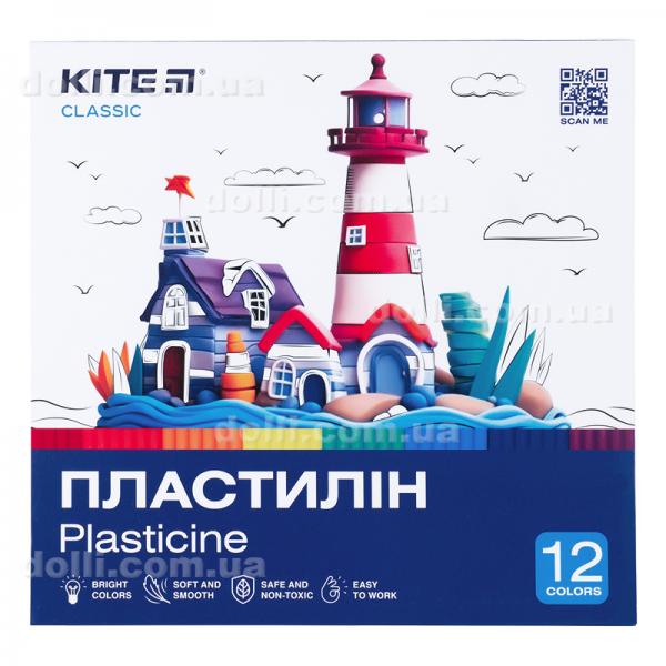 Пластилин восковой Kite Classic K-1086, 12 цветов, 240 г