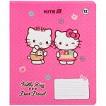 Тетрадь школьная Kite Hello Kitty HK25-232-2, 12 листов, клетка