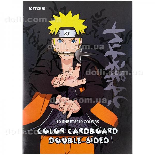 Картон кольоровий двосторонній Kite Naruto NR24-255, А4, 10 аркушів