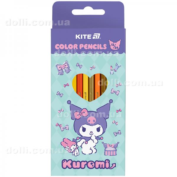 Олівці кольорові двосторонні Kite Kuromi HK25-054-2, 12 шт.