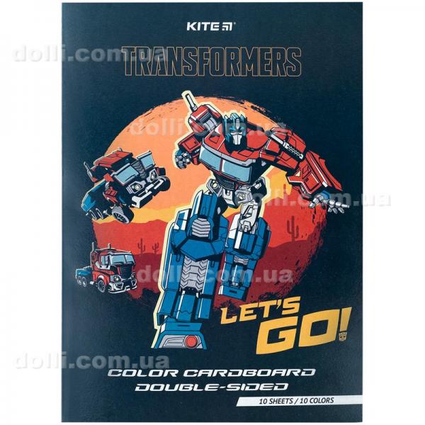 Картон кольоровий двосторонній Kite Transformers TF24-255, А4