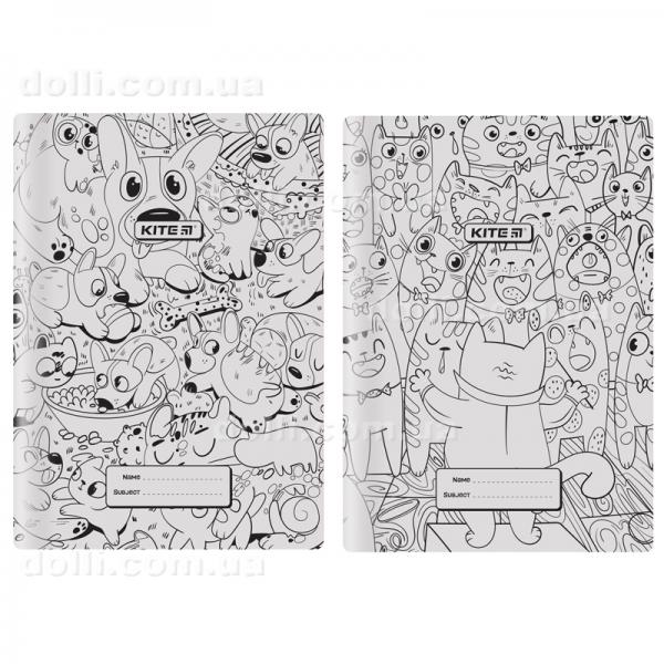 Обкладинка-розмальовка для книжок Kite Cats&Dogs K22-310-01, А4+, PVC