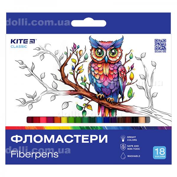 Фломастеры Kite Classic K-448, 18 цветов