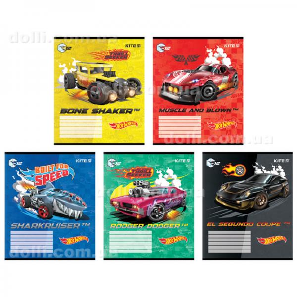 Тетрадь школьная Kite Hot Wheels HW24-232, 12 листов, клетка