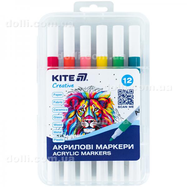 Маркеры акриловые Kite Creative K-1156, набор 12 шт.