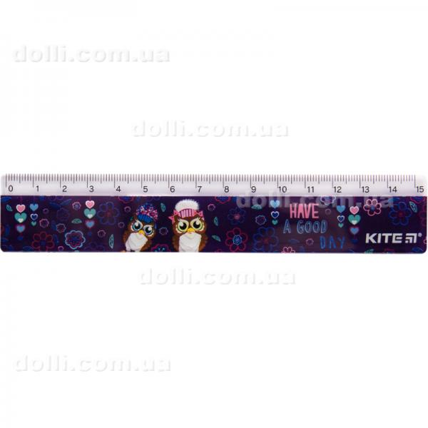 Линейка пластиковая Kite Owls K19-090-3