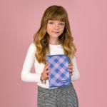 Пенал без наполнения Kite Purple Chequer K24-622-3, 1 отделение, 2 отворота