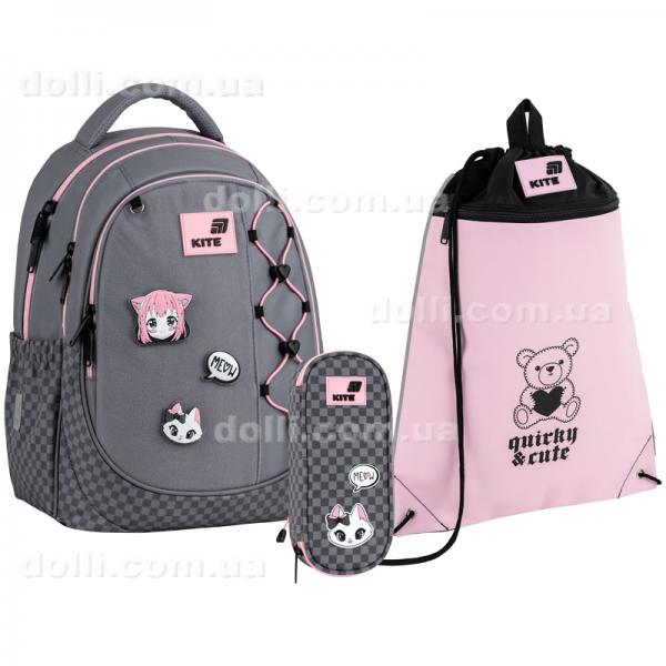 Шкільний набір Kite Education Meow SET_K26-700M-3 (рюкзак, пенал, сумка)