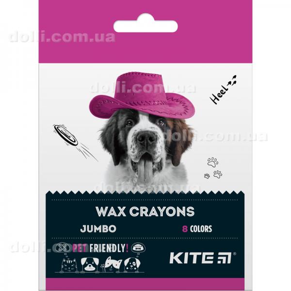 Мелки восковые Kite Dogs Jumbo K22-076, 8 цветов