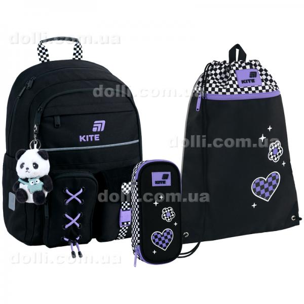 Шкільний набір Kite Education Panda Love SET_K26-584M-2 (рюкзак, пенал, сумка)