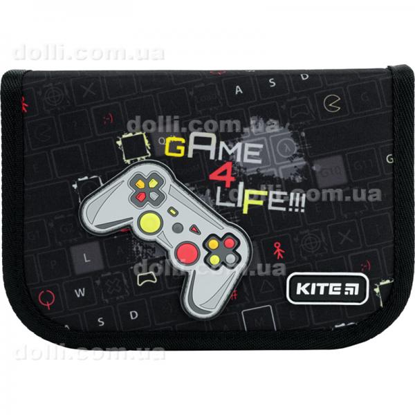 Пенал с наполнением Kite Game 4 Life K22-622H-4, 1 отделение, 2 отворота