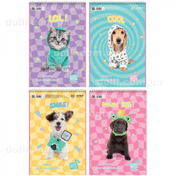 Тетрадь для рисования Kite Studio Pets SP24-243, 30 листов