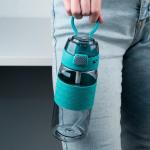 Бутылочка с трубочкой для воды Kite K24-1201-1, 600 мл, серо-зелёная