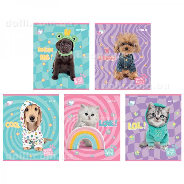 Тетрадь школьная Kite Studio Pets SP24-239, 24 листа, в линию
