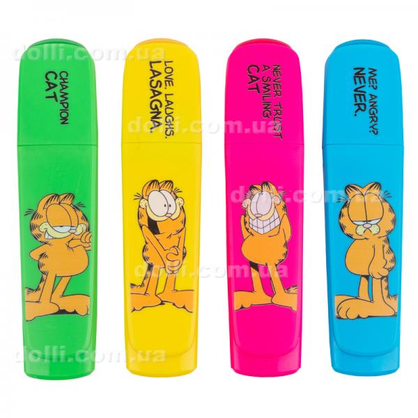 Маркер Highlighter Kite Garfield GF25-444, набір з 4-х кольорів