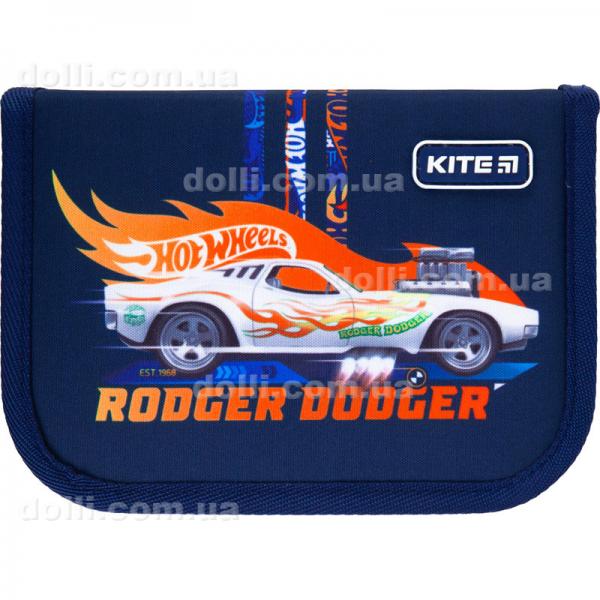 Пенал без наповнення Kite Education Hot Wheels HW21-621, 1 відділення, 1 відворот
